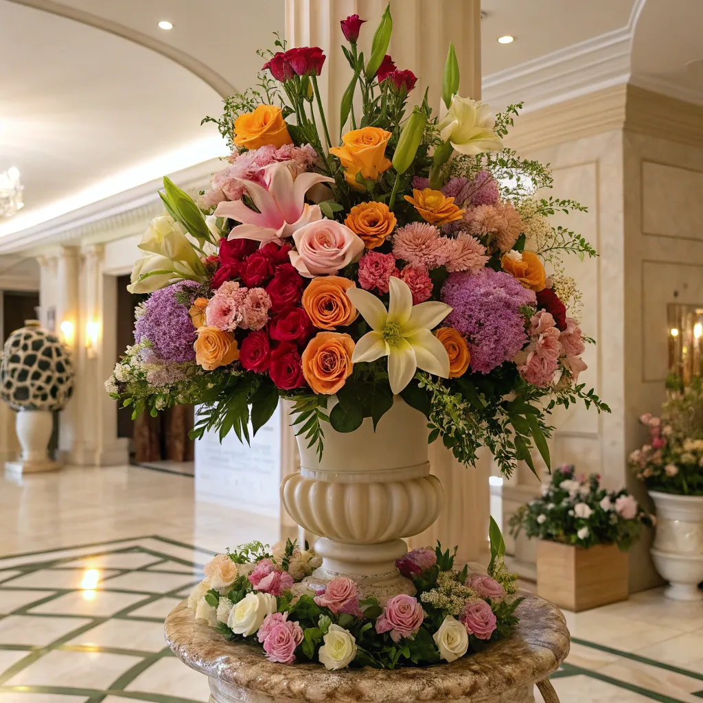 Elegant floral design showcasing a variety of flowers at VALENITHIS